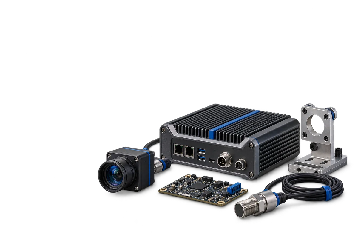 Rugged edge-computing unit, camera and sensor components used in Ryo Forge prototypes